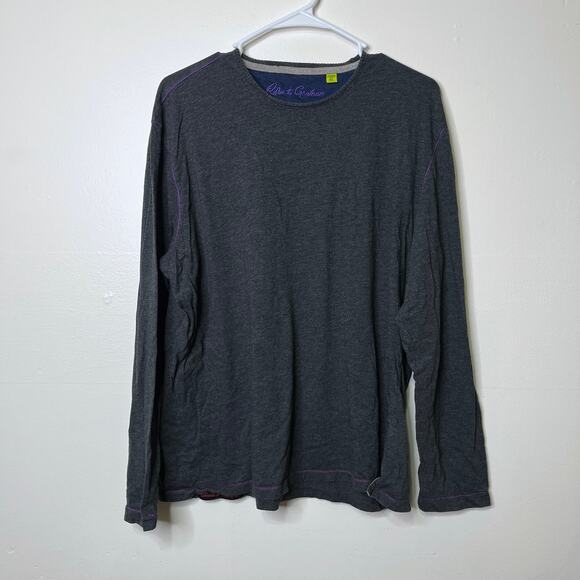 Robert Graham Men's XL Gray Long Sleeve T-Shirt Cotton Modal Classic Fit - Picture 1 of 5